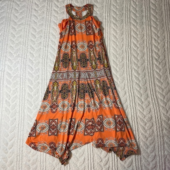 INC International Concepts Dresses & Skirts - 𝅺INC International Concepts Orange Paisley Print Maxi Dress Size L